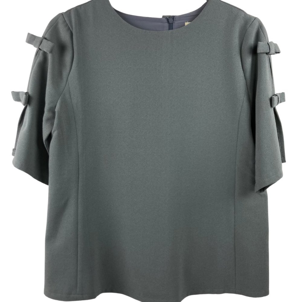 Aryeh Career Blouse with Bow Sleeves in Grey Size M